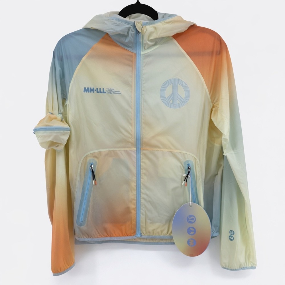 Lululemon Madhappy Running Windbreaker Lightweight Peace Sign Ombre Size 4